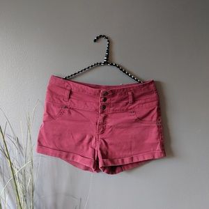 Mossimo Mid/High Rise Burgundy Cuffed Shorts
